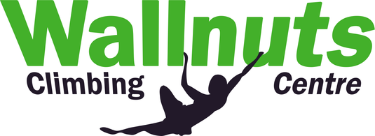 'Wallnuts Climbing Centre' brand logo stickers, white background die-cut sticker
