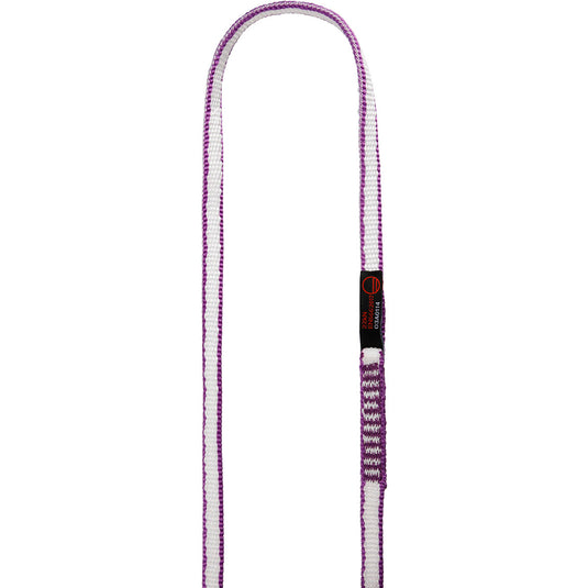Wild Country 10mm Dyneema sling, purple 120cm, close up view