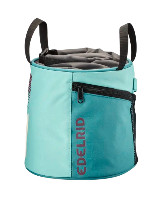 Edelrid Herkules Bouldering chalk bag, teal, pouch side view
