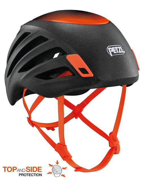 Petzl Sirocco high-performance climbing helmet, black, front view