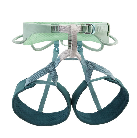Petzl Selena climbing harness, jade green, front view