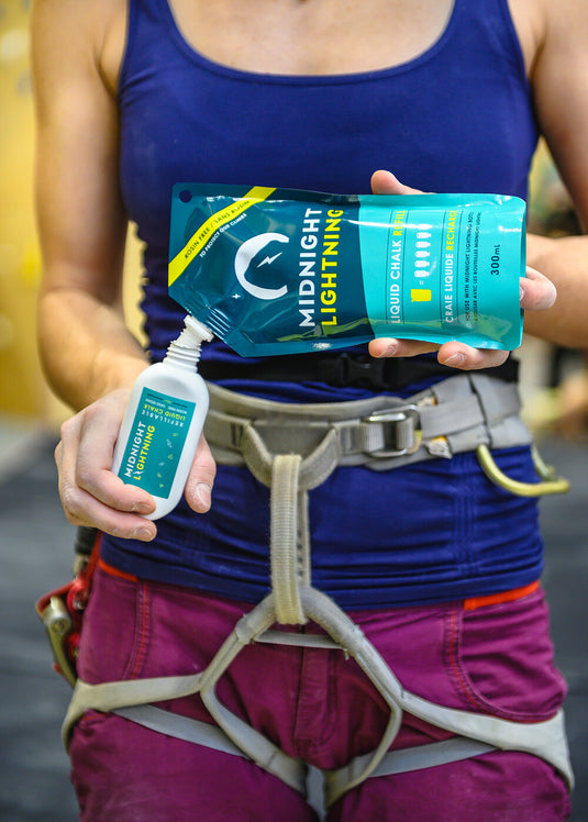 Liquid Chalk Refill Pack, in use