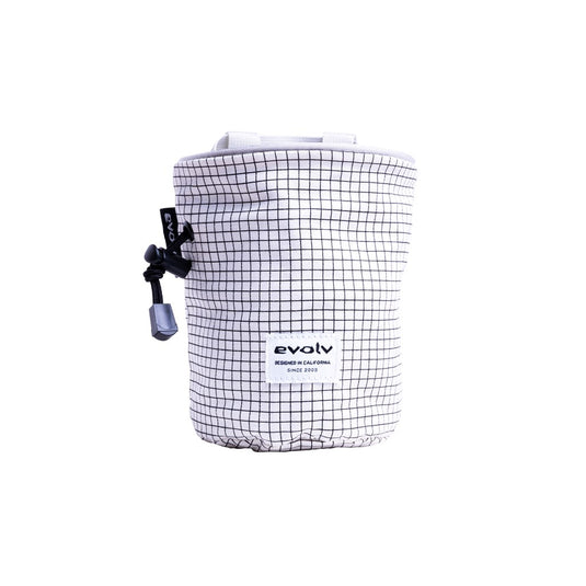 Evolv Canvas Climbing Chalk Bag, Gridline White, front view