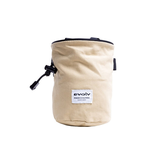 Evolv Canvas Climbing Chalk Bag, Tan, front view