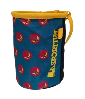 La Sportiva Climbing On The Moon Chalk Bag, Blue/Yellow