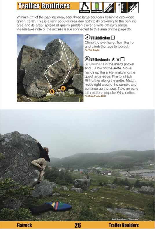 Newfoundland Bouldering Guide Book, Interior preview