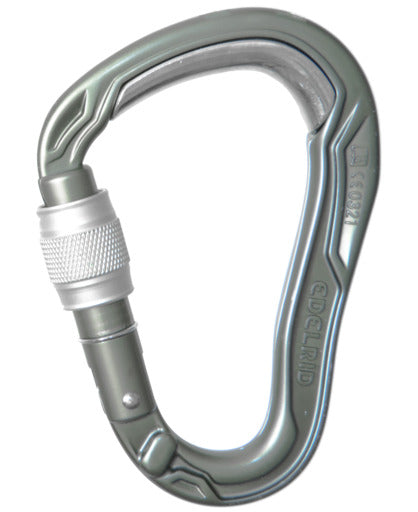 Edelrid bulletproof screwgate hms locking carabiner with steel insert, grey