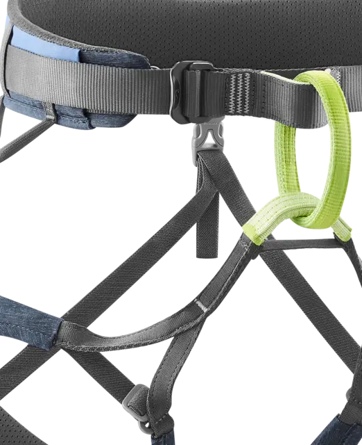 Chargez l&#39;image dans la visionneuse de la galerie, Edelrid Moe Unisex rock climbing harness, front close-up
