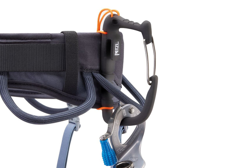 Load image into Gallery viewer, Petzl Corax harness, grey, with carritool evo mounted
