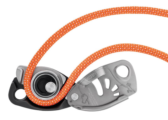 Petzl Neox cam-assisted braking belay device, rope loading diagram