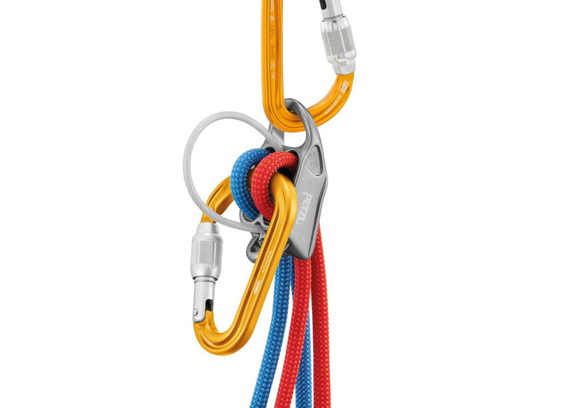 Load image into Gallery viewer, Petzl Attache HMS Belay Carabiner, belaying with REVERSO
