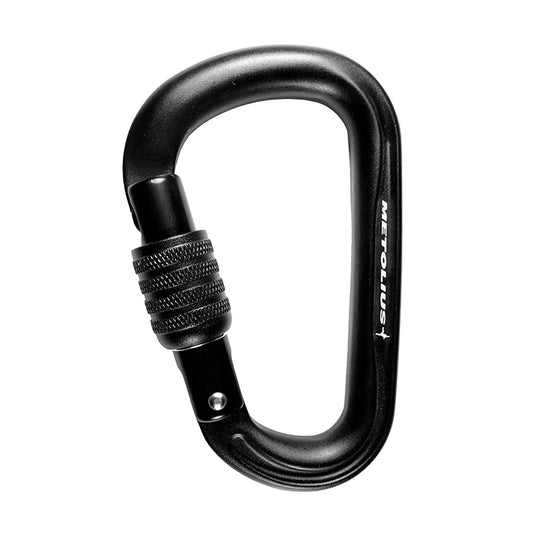 Metolius Element 2 screwgate carabiner, logo-side view