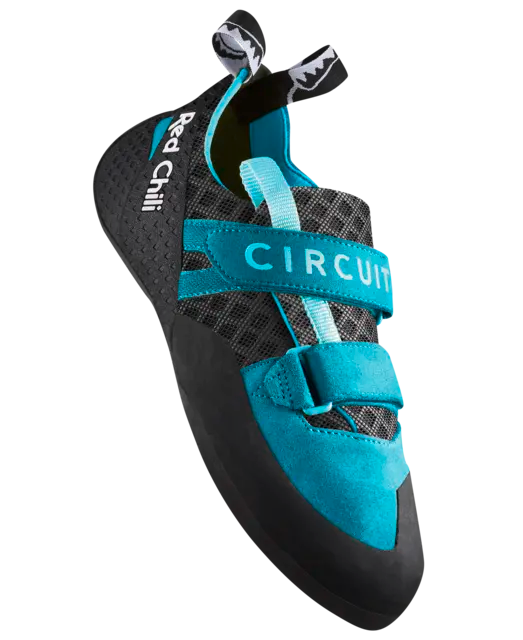 Red Chilli Circuit beginner climbing shoes, top outside view
